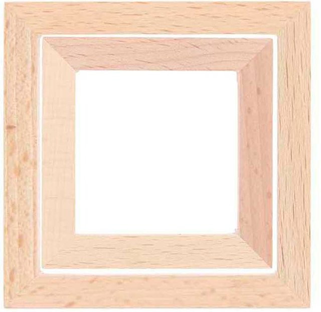 Rico Design Dekorahmen quadratisch aus Holz, Breite: 7 cm, Höhe: 7 cm - Bild 1
