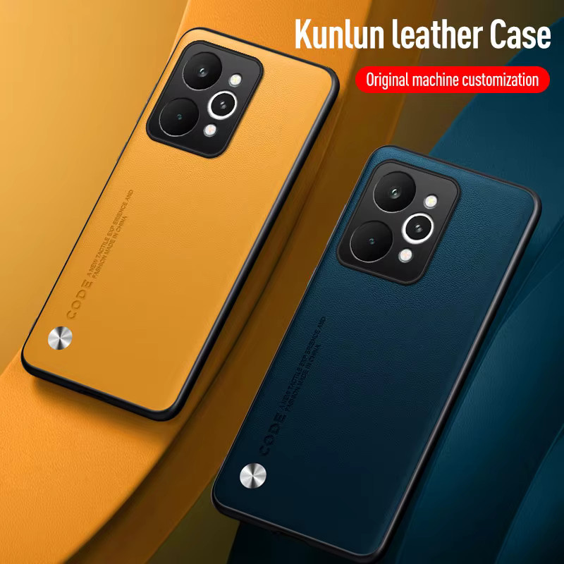 EUCAGR Luxus PU Leder Handyhülle für Realme P4 Power in Schwarz und Orange - Bild 2