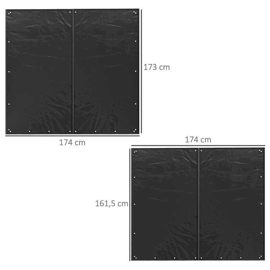 Outsunny Kaminholzregal Abdeckung aus Polyester in Schwarz, B/H/L: 100 x 173 x 174 cm - Bild 3