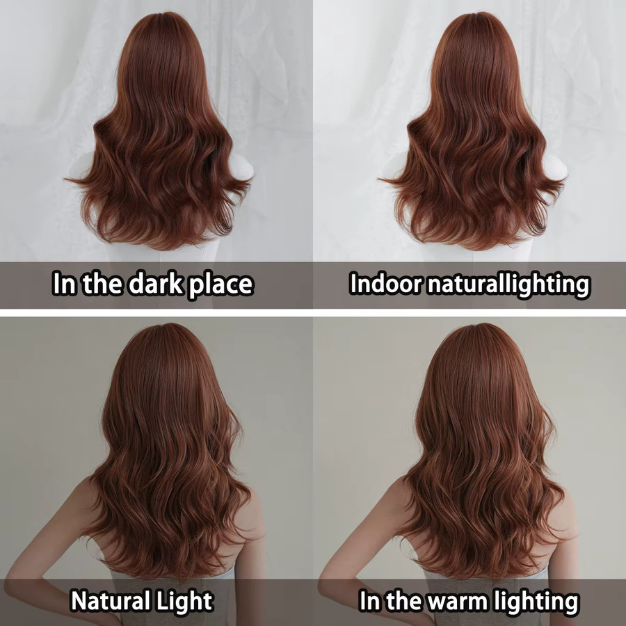 7JHH WIGS Perücke, schulterlang, kupferfarben, synthetisch, Damen - Bild 4