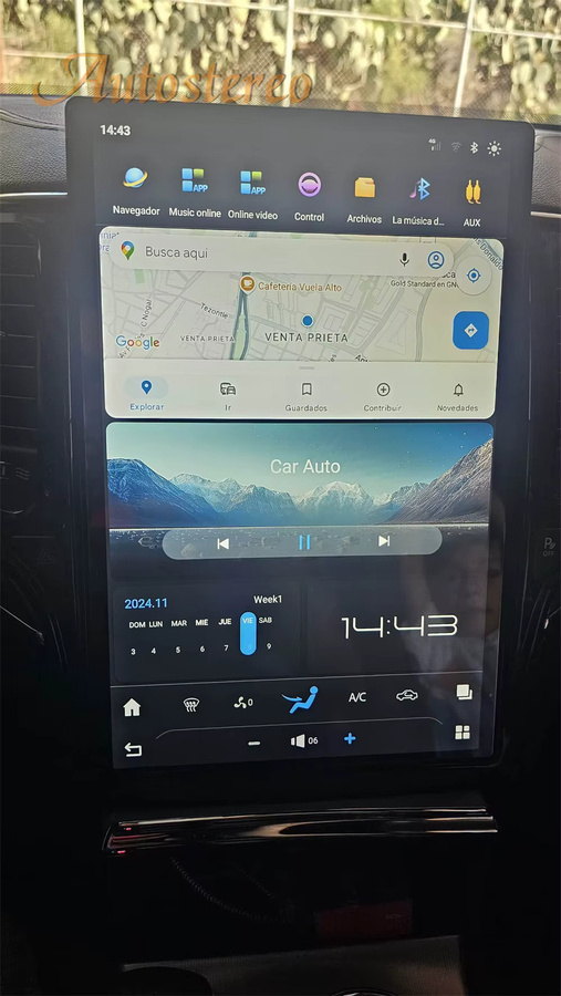 ZWNAV Android Multimedia Player im Tesla Stil für Jeep Grand Cherokee 2010-2021 mit 14,4 Zoll Display, GPS Navigation, 128 GB Speicher, Schwarz/Gold - Bild 2