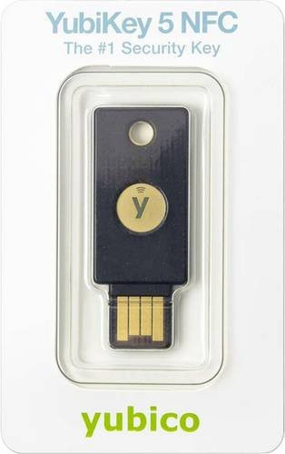 Yubico YubiKey 5 NFC Sicherheitsschlüssel mit USB-A und NFC in Schwarz/Gold - Bild 1
