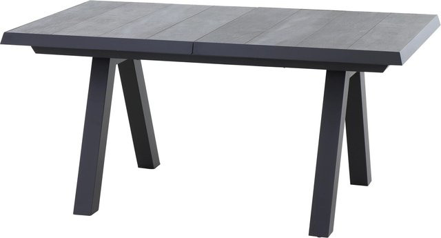 Siena Garden Gartentisch ausziehbar aus Keramik und Aluminium in Wood Grey, B/T: 160 x 90 cm - Bild 1