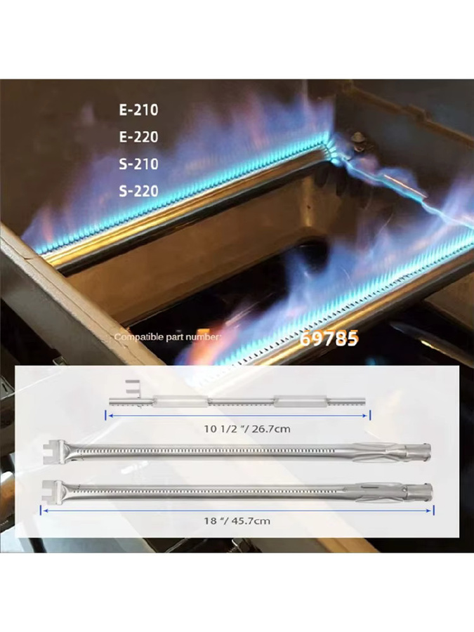 Edelstahlbrenner 69785 aus 304 Edelstahl in Silber als Ersatz für Spirit E-210 E-220 S-210 S-220 BBQ Grillteile - Bild 3