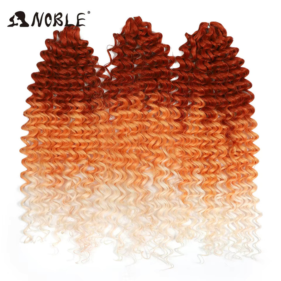 Noble Haarverlängerung, 24 Zoll, Ombre Orange bis Blond, tief gewellt, Damen - Bild 3