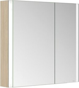 Keuco Spiegelschrank Somaris 2-türig mit LED-Beleuchtung und internen Regalen, B/H/T: 80 x 71 x 12,7 cm - Bild 1