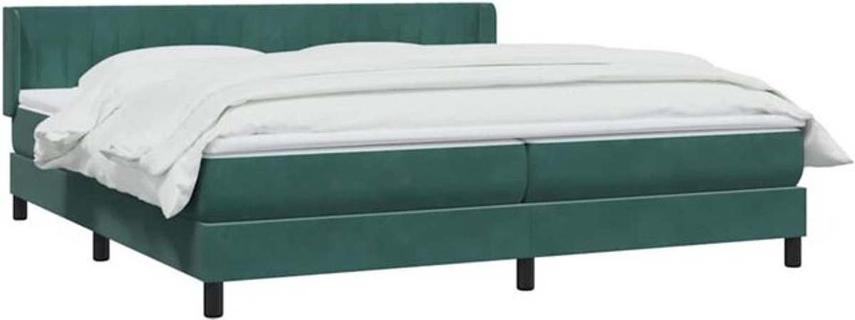 vidaxl Boxspringbett mit Matratze aus Samt in Dunkelgrün B/T/H: 180 x 220 cm - Bild 1