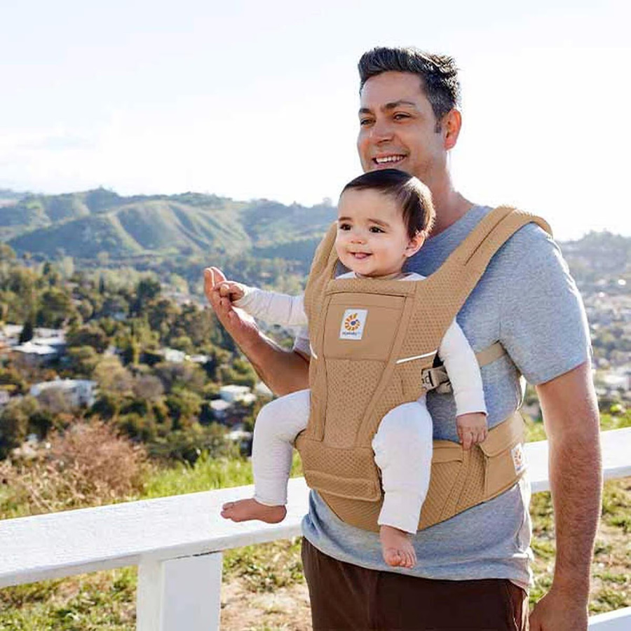 Ergobaby Babytrage Alta Hip Seat in Beige/Braun mit Mesh-Einsatz - Bild 3