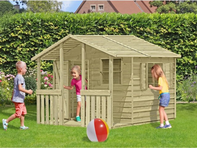 Belladoor Spielhaus Smart Plus Felix aus kesseldruckimprägniertem Holz in Braun, B/T/H: 200 x 1200 x 200 cm - Bild 1