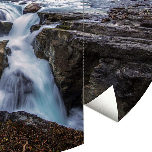 K&L Wall Art Vliestapete Cuadrado Wasserfall Wald Vintage, runde Wandgestaltung in Mehrfarbig, matt - Bild 2