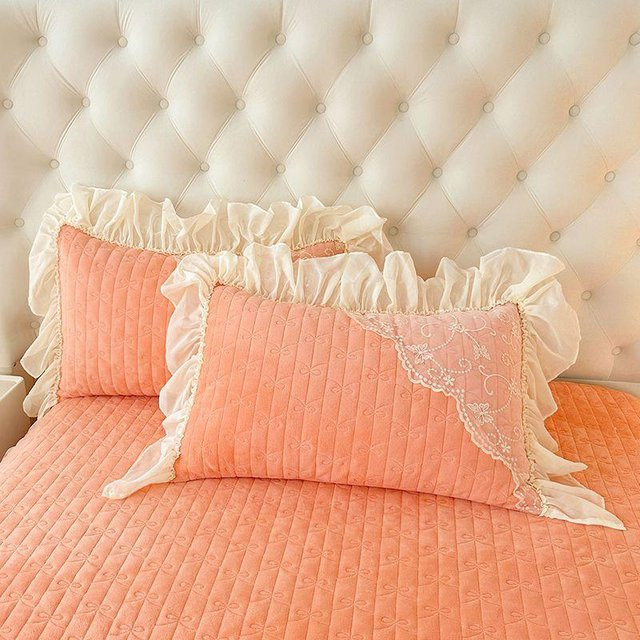 WTEMPO Kissenbezüge aus Korallensamt und Baumwolle, 2er Set, Farbe: Pink, B x H: 48 x 74 cm - Bild 1