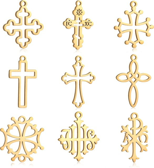 DOOYIO Kreuz Charms Anhänger, Edelstahl, Unisex - Bild 1
