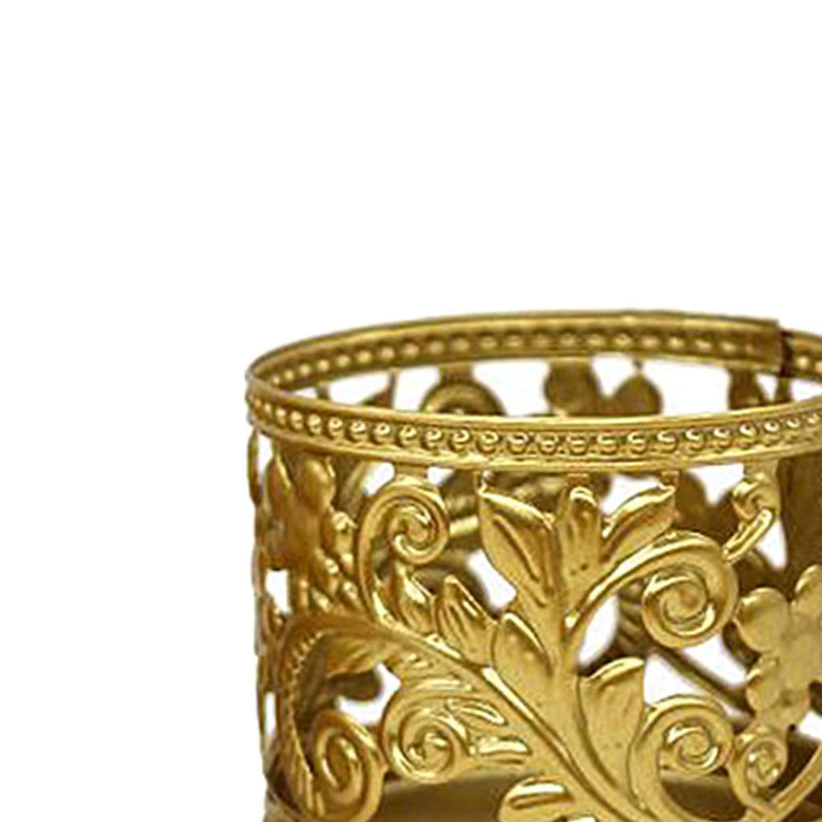 Kesoto Kerzenhalter aus Eisen in Gold mit floralem Design für die Tischdekoration - Bild 6