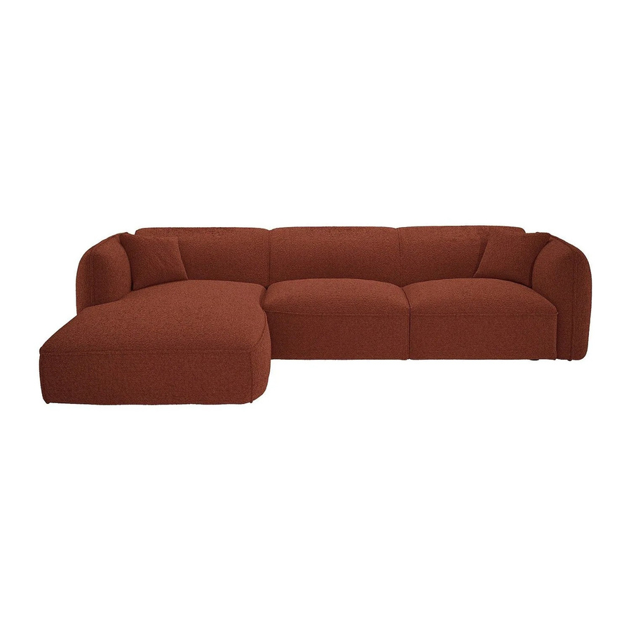 Maison Céphy Sofa Camilio in Terracotta, L-Form mit Chenille-Stoff, Breite: 272 cm - Bild 2