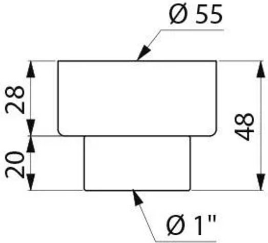 Delabie Steckmuffe Reducer für Hock-WC mit Ø 55 mm - Bild 1