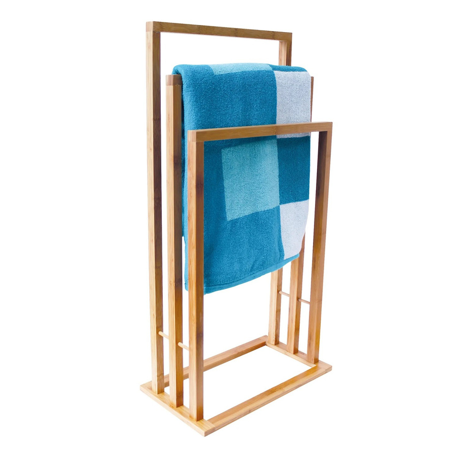 MSV Handtuchständer aus Bambus mit 3 Stangen, braun, B: 42 cm, T: 24 cm, H: 82 cm - Bild 2