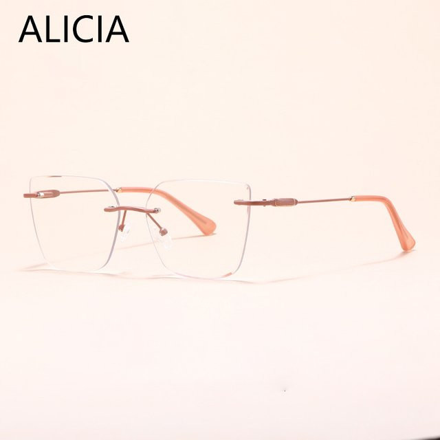 ALICIA Korrektionsbrille, randlos, Cat-Eye, Titan, Unisex - Bild 1