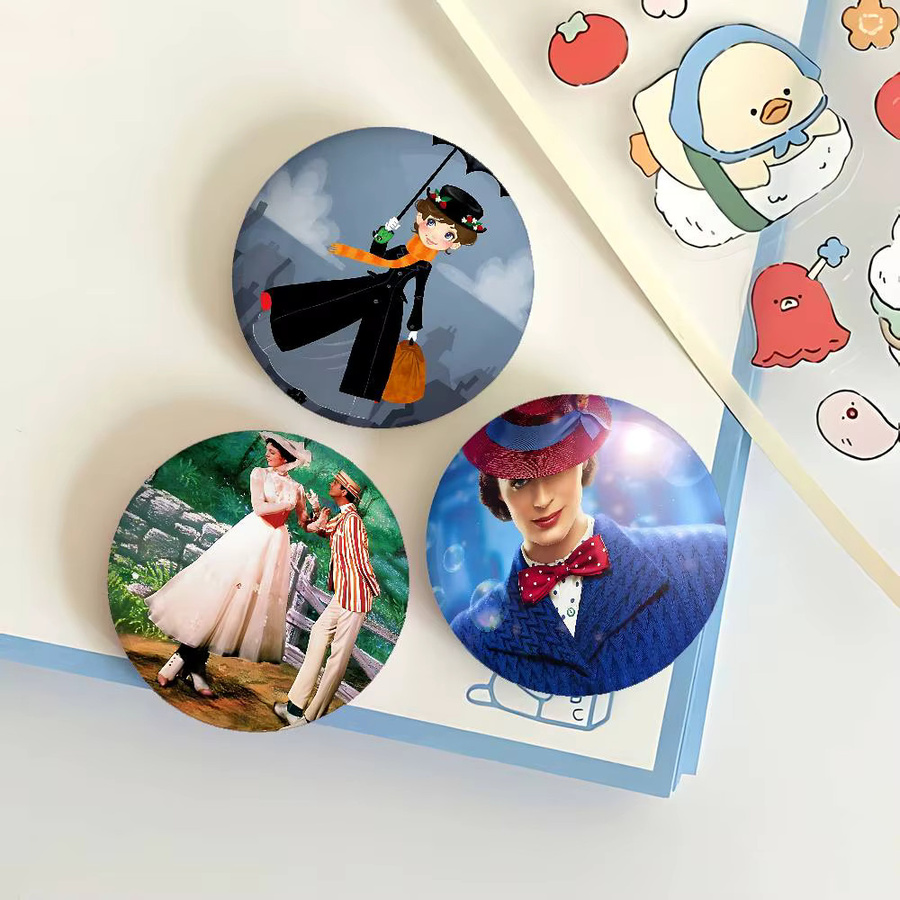 Brosche Weißblech, Bunt, Mary P-Poppins Abzeichen - Bild 2