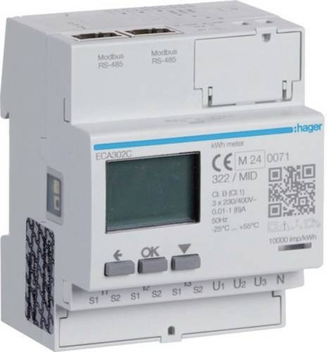 Hager ECA302C Digitaler Energiezähler in Weiß - Bild 1