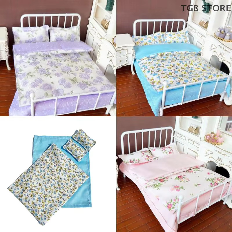DIAPER&CORED Puppenhaus Bett Set, 4-teiliges Set, Rosa / Pink, Bunt / Mehrfarbig, Plüsch / Textil - Bild 2