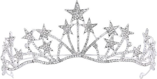 Brautkrone Stern Stil, Silber, Zirkonia, Kristall, Damen - Bild 1