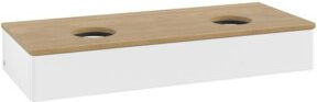V&B Antao Waschtischunterschrank mit Beleuchtung, Farbe Weiß, Eiche Honig, B/T/H: 120 x 50 x 19 cm - Bild 1