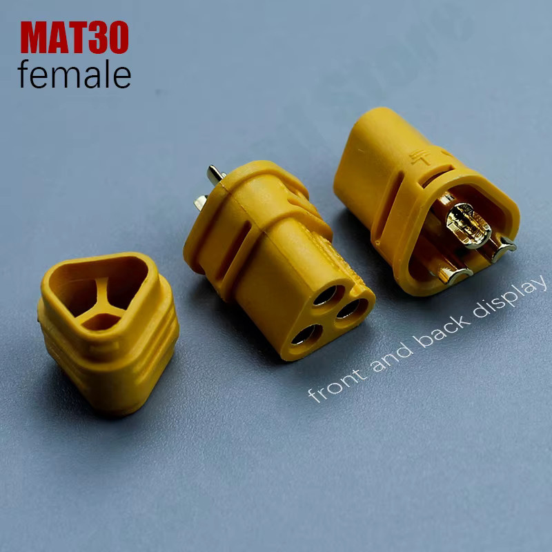 MT30 MT60 Stecker und Buchse mit Schutzabdeckung, 3,5mm 3-poliger T-Typ Anschluss, Gelb - Bild 2