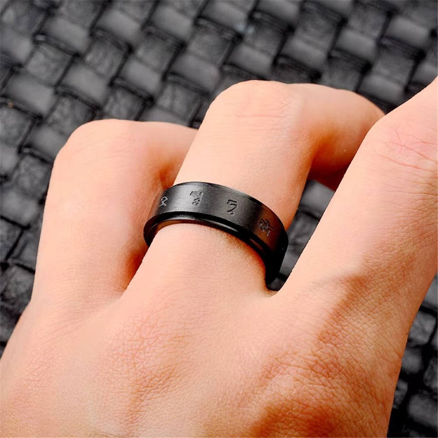 MAGIC ZONE Fidget Spinner Ring, Edelstahl, Schwarz, Herren - Bild 2