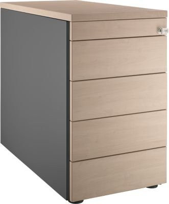 Schäfer Shop Genius Standcontainer 13333 mit Griffnut, anthrazit/Eiche-Dekor, B: 43,5 cm, H: 71,7 cm - Bild 1