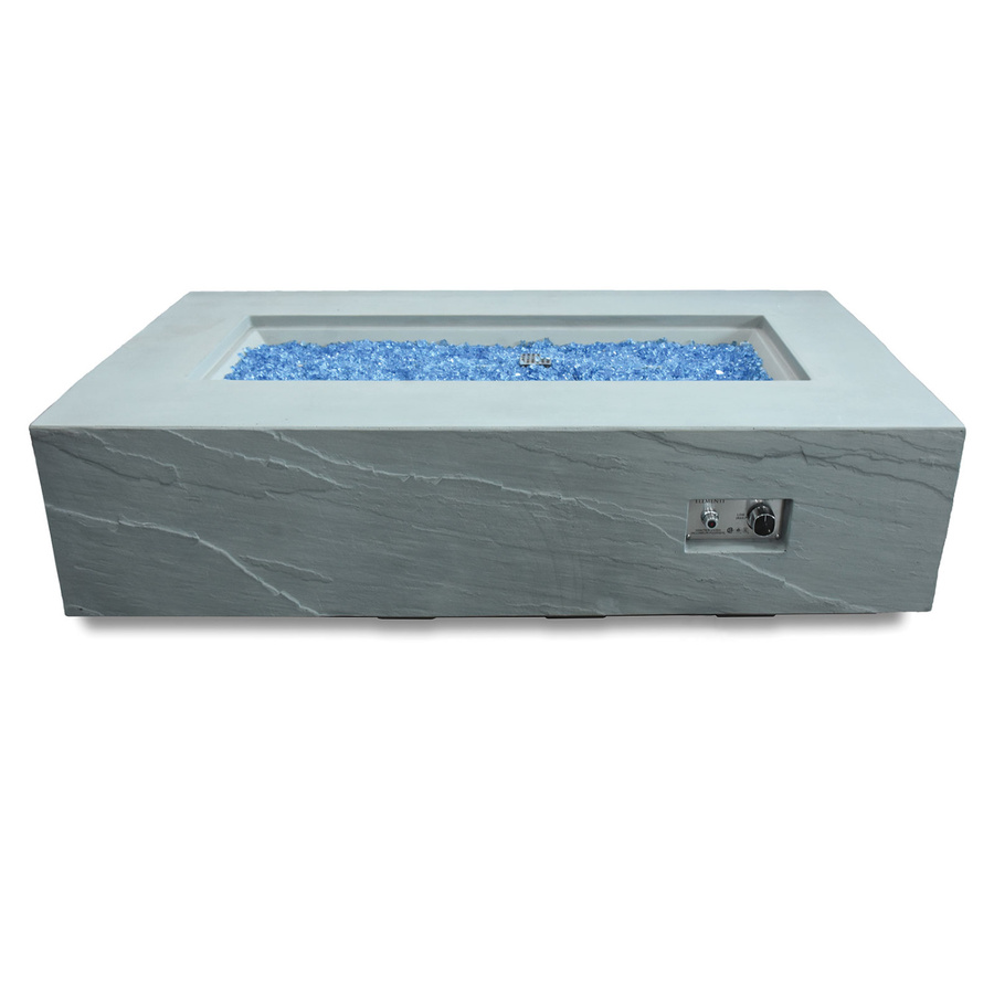 Elementi Gasfeuerstelle Colorado in Sandstein-Optik aus Faserbeton, Grau, B: 81,3 cm, T: 109,0 cm, H: 38,0 cm - Bild 4
