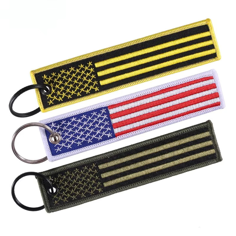 Schlüsselanhänger Stickerei, Amerikanische Flagge, Unisex - Bild 1