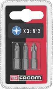 Facom Bits Serie 1 High Perf Screwdriver Bit PZ2, 3-teilig, Silber - Bild 1