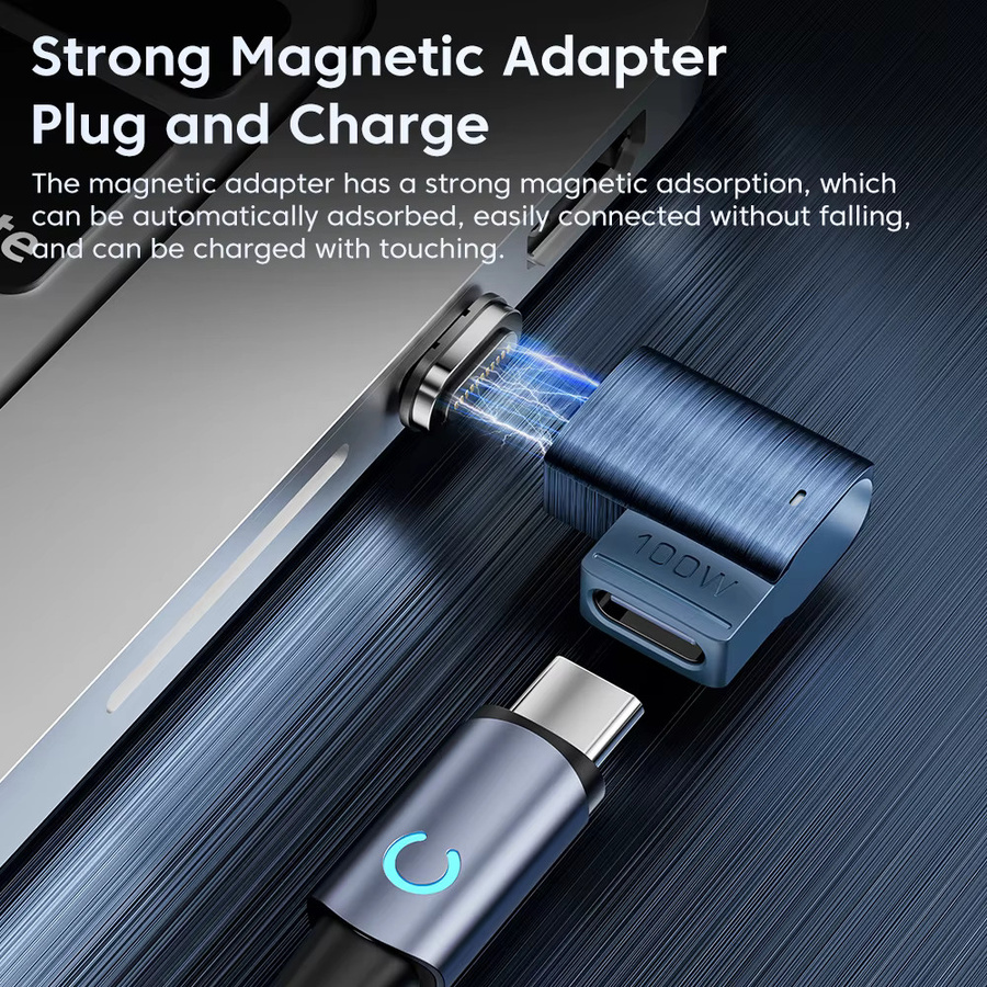 Toocki 100W Magnetischer USB-C Adapter mit LED-Anzeige als USB-C Konverter für Xiaomi, Huawei, OnePlus und LG (OTG-Unterstützung) - Bild 5