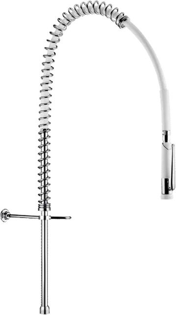 Delabie Geschirrspülbrause-Garnitur 433000 aus Messing in Silber mit kurzem Steigrohr G3/4 - Bild 1