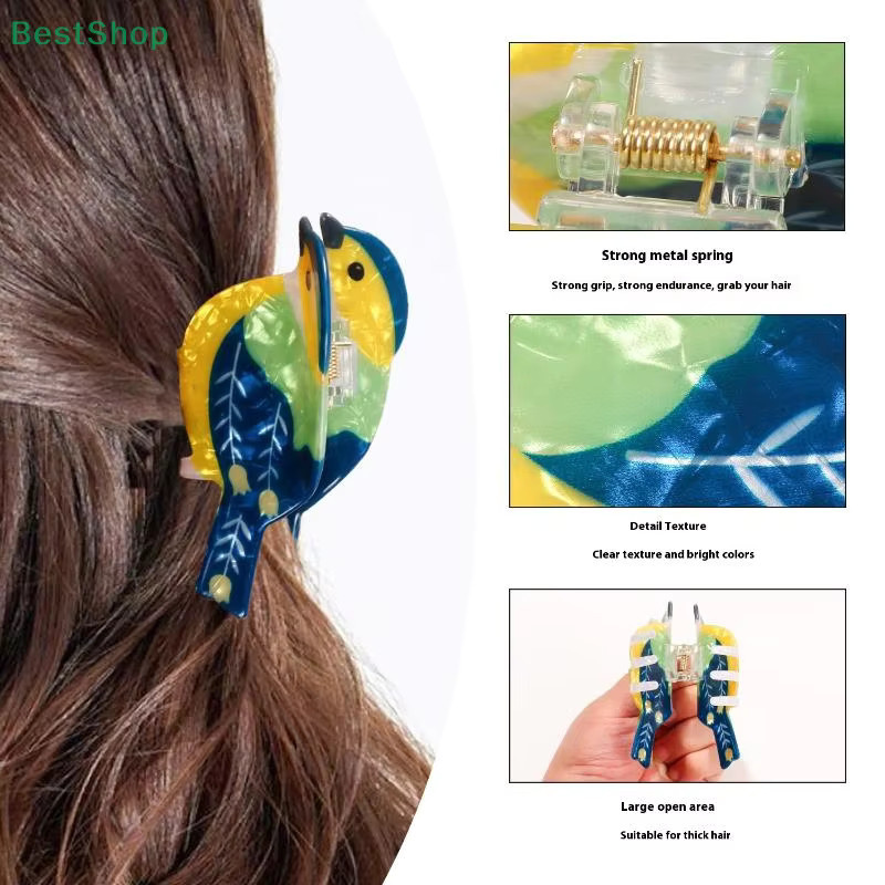 Bunte kleine Vogel Haarnadel Hai Clip, Damen - Bild 2