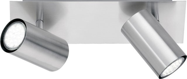 Trio Spot Marley Deckenleuchte aus Stahl in Nickel matt mit 2x GU10 Fassungen und verstellbarem Reflektor - Bild 1