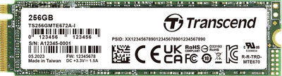 Transcend 256 GB Interne M.2 PCIe SSD in Schwarz TS256GMTE672AI-VS1 - Bild 1