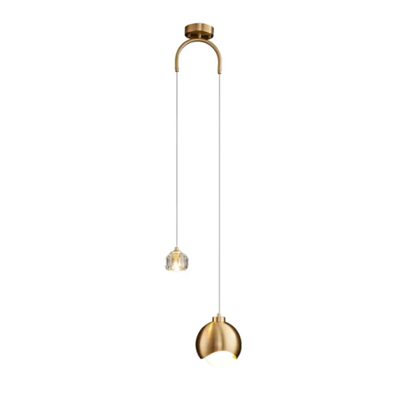 Ramalho LED Glas-Kugel Kronleuchter Modern in Gold und Transparent als Hängelampe für Schlafzimmer und Wohnräume - Bild 3