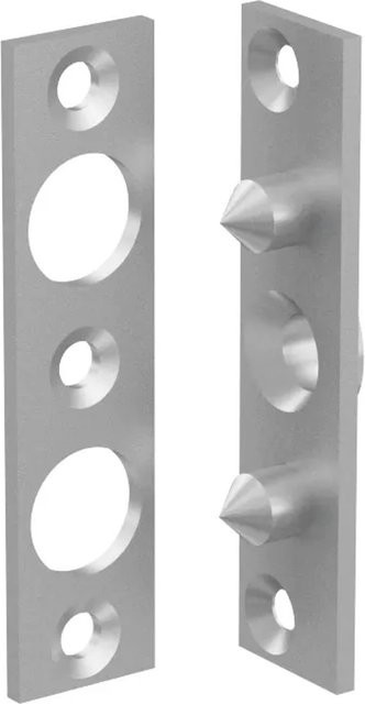 BASI Bändersicherung BSA 90 mit 2 Zapfen in Silber verzinkt B/H: 90 x 22 mm - Bild 1
