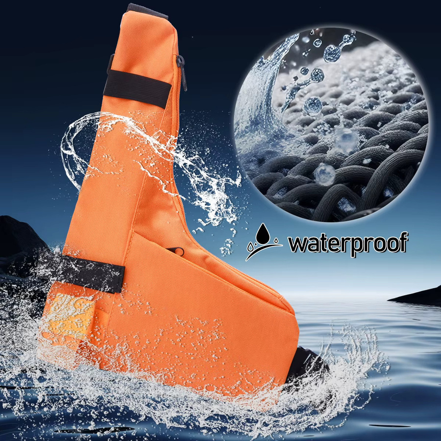 ABBREE Walkie-Talkie Brusttasche mit 2 Fächern aus wasserdichtem Nylon in Orange, taktische Schultertasche und Holster für UV-5R und Mini 5RH Amateurfunkgeräte - Bild 2