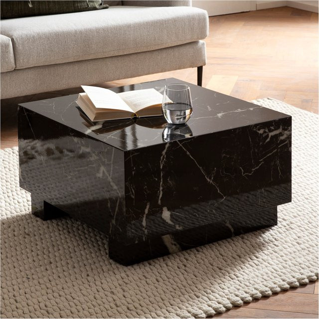 Couchtisch FineBuy MONOBLOC in Marmor Optik Schwarz, B/T/H: 60 x 60 x 35 cm - Bild 1