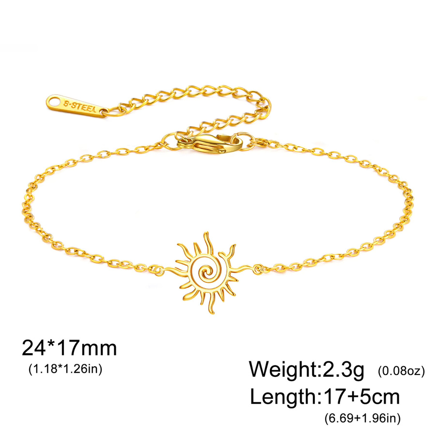 Skyrim Armband, Edelstahl, Gold, Damen, Spirale Sonne Charm - Bild 2
