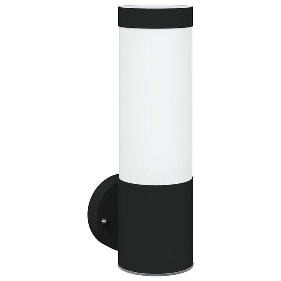 vidaXL Außenwandleuchte Schwarz aus Edelstahl und Kunststoff, moderne Wandlampe IP44 mit E27 Fassung, B/T/H: 12 x 8,5 x 27 cm - Bild 2