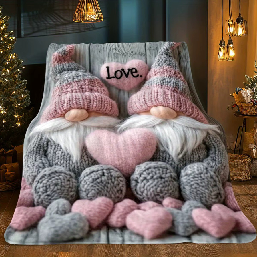 VIKAMA Strickdecke für Paare in Pink als Valentinstagsgeschenk - Bild 3