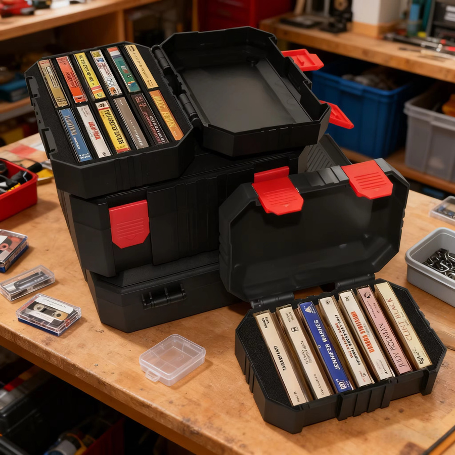 Mehrzweck-Organizer aus Kunststoff in Schwarz für Werkzeuge, Hardware und Elektronik-Zubehör - Bild 2