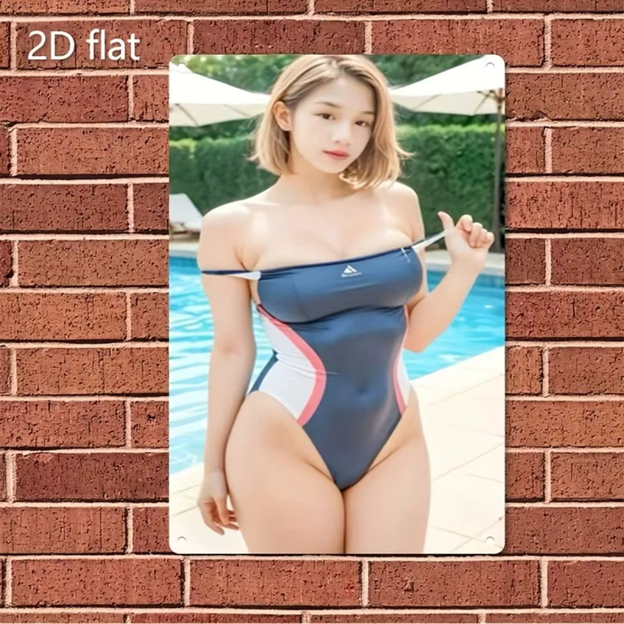 Metallposter Korean Beauty Bikini von CIFBUY, rostfreie Wandkunst für dein Zuhause, B/H: 30,0 x 20,0 cm - Bild 3
