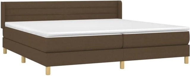 vidaXL Boxspringbett mit Matratze Dunkelbraun Hybrid-Konstruktion mit Taschenfederkern B/T/H: 200 x 200 x 78 cm - Bild 1