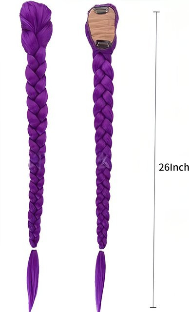 Synthetischer geflochtener Pferdeschwanz, Lila, für Kinder - Bild 1