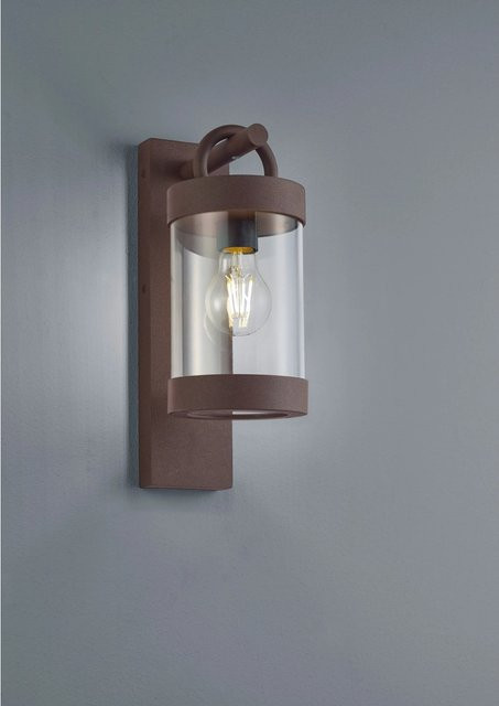 Trio Sambesi Außenwandleuchte aus Druckgussaluminium in Rostfarbig mit transparentem Glas, B/H: 12 x 33 cm - Bild 3