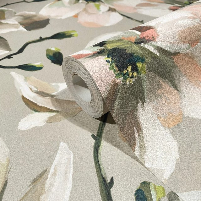Marburg Vliestapete Flora 4 in Beige mit floralem Naturdesign aus Non-Woven - Bild 1